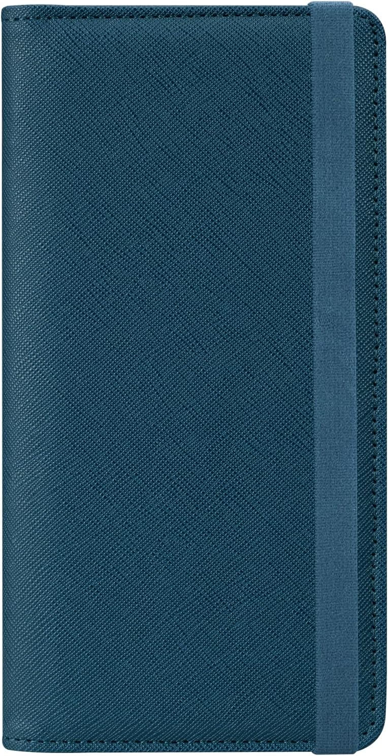 Hot Cool Checkbook Cover with Elastic Band - Premium Leather Clear PVC Divider Durable, Compact, and Multi-Functional Holder Wallet Case for Man and Woman, Cross - Blue - Image 1